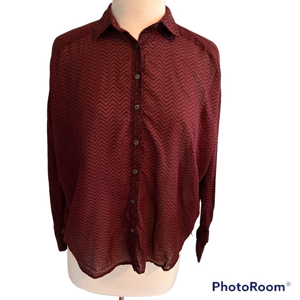 Scotch and Soda Chevron Button Up Blouse - XS